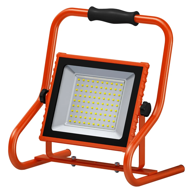 OSRAM Battery-Powered Work Light R-Stand 30W 4000K in Orange with Aluminum housing, IP44 Protection, for Renovation, Cellar and garages