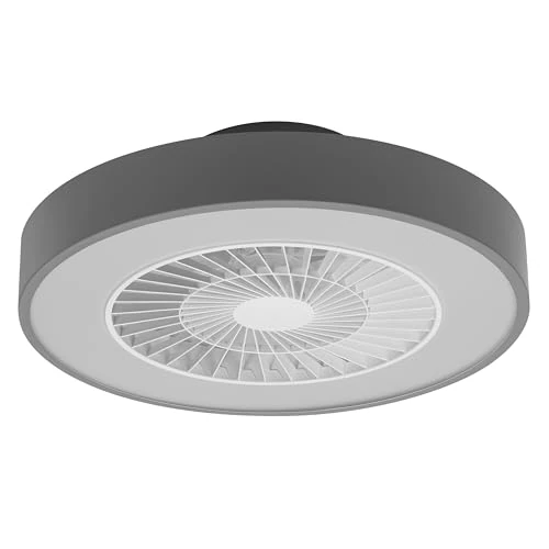 Osram WiFi Ceiling Fan with LED Lighting, Warm White to Daylight White, 2500 Lumens, WiFi Control and Remote Control, Dimmable, 78W, Grey