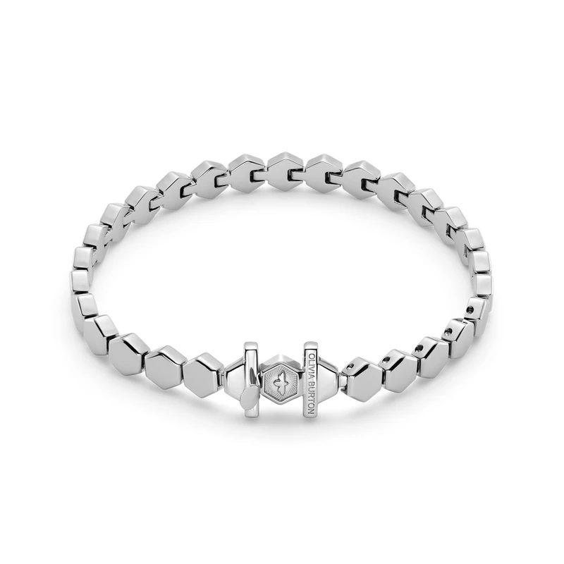 Olivia Burton Women's PETITE HONEYCOMB Collection Bracelet in Stainless Steel with Hexagonal Charms - 24100299