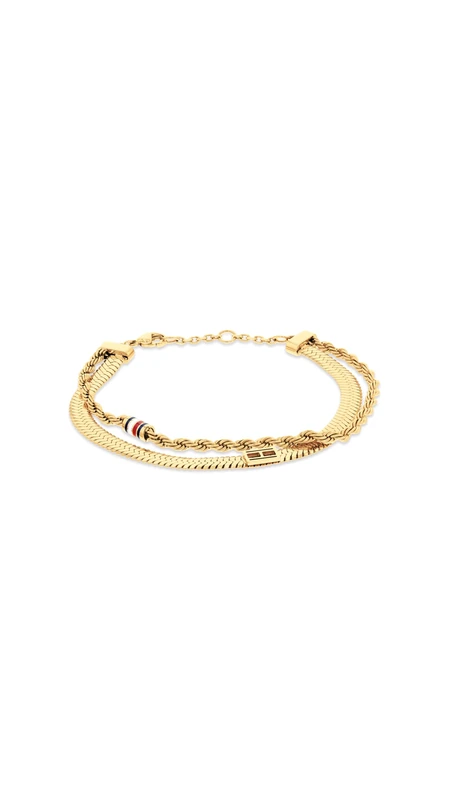 Tommy Hilfiger Jewelry Women's Doble Chain Bracelet in Yellow Gold - 2780982