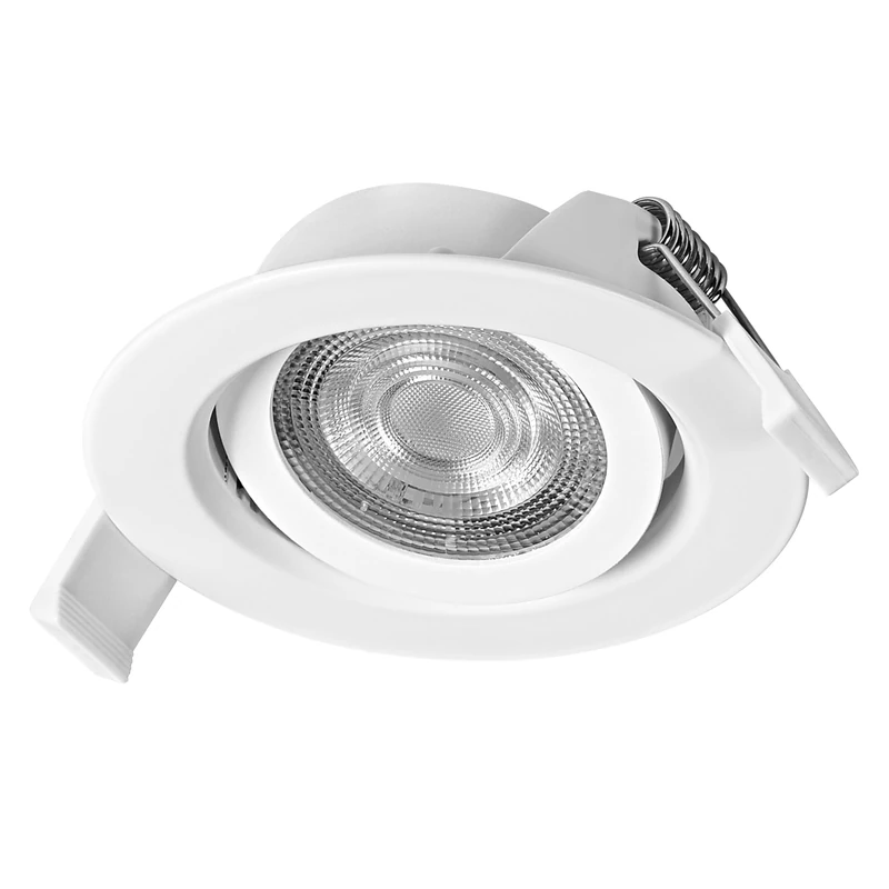 Osram Recessed Downlight Set with Continuously Dimmable via Wall Switch in White Aluminium with Integrated LED Module and Driver, IP20 Protection for Indoor Use Such as Suspended Ceilings