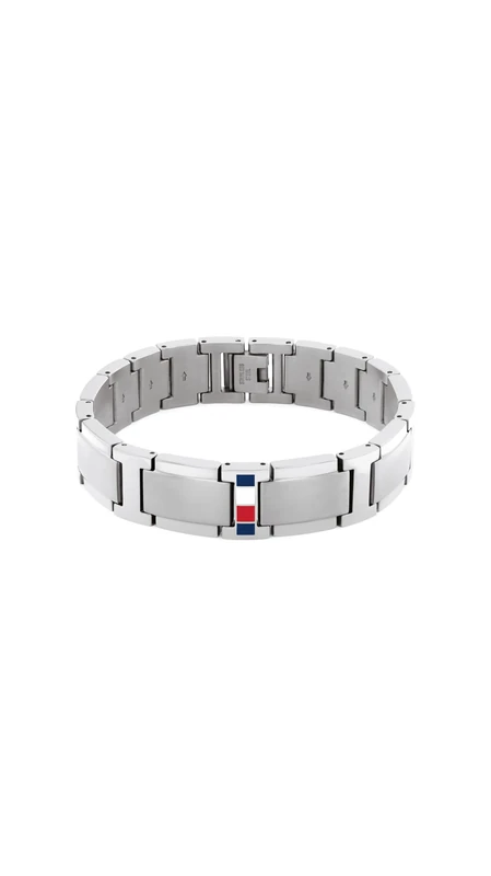 Tommy Hilfiger Jewelry Men's Link Bracelet in Stainless Steel with the Iconic Flag - 2790657