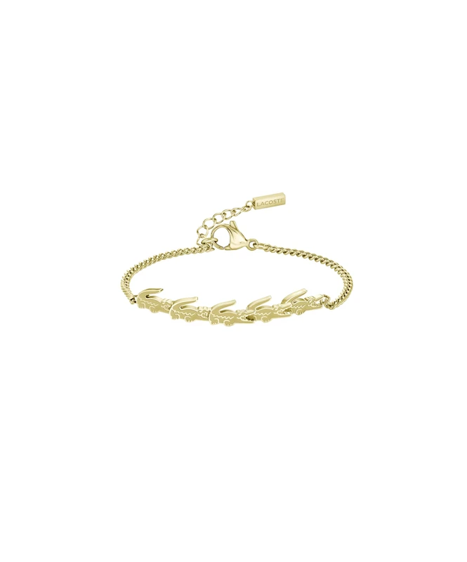 Lacoste Women's CROCODILE Collection Bracelet in Yellow Gold with Crocodile-Shaped Charms - 2040510