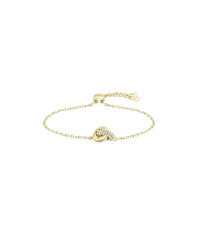BOSS Jewelry Women's LIVE PRECIOUS Collection Bracelet in Light Yellow Gold with Intertwined Rings and Crystals - 1580757