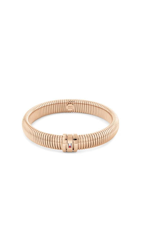 Tommy Hilfiger Jewelry Women's Stretch Bangle Bracelet in Carnation Gold - 2780996