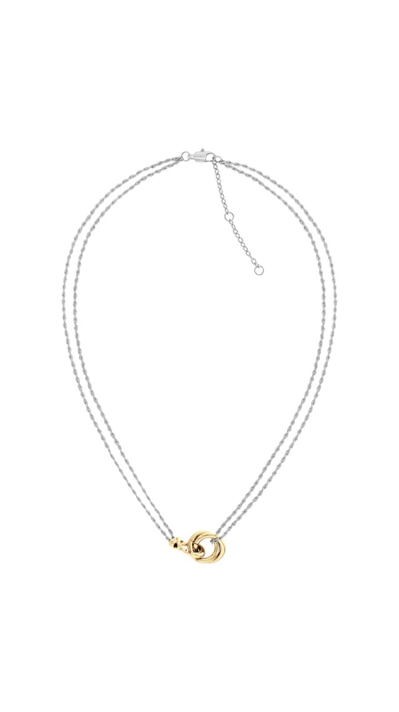 Tommy Hilfiger Jewelry Women's Doble Chain Necklace in Two-Tone Stainless Steel with a Nautical Knot - 2780989