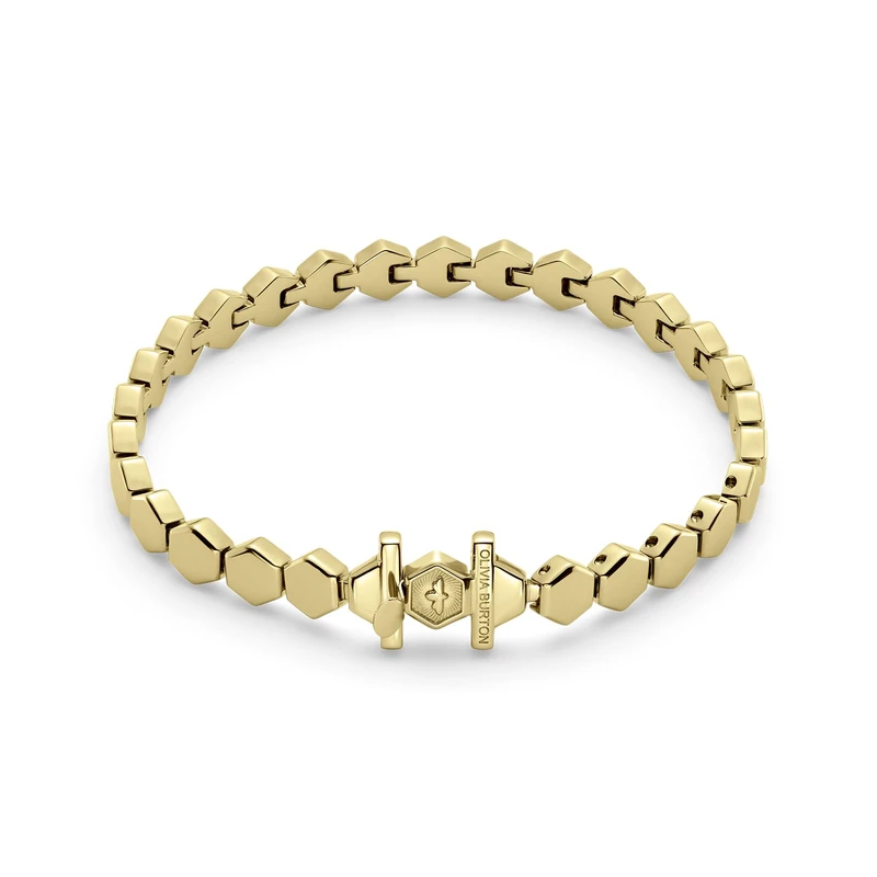 Olivia Burton Women's PETITE HONEYCOMB Collection Bracelet in Yellow Gold with Hexagonal Charms - 24100300