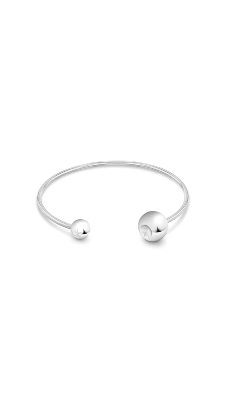 Calvin Klein Women's SCULPTURAL BUBBLES Collection Open Bangle Bracelet in Stainless Steel - 35000786