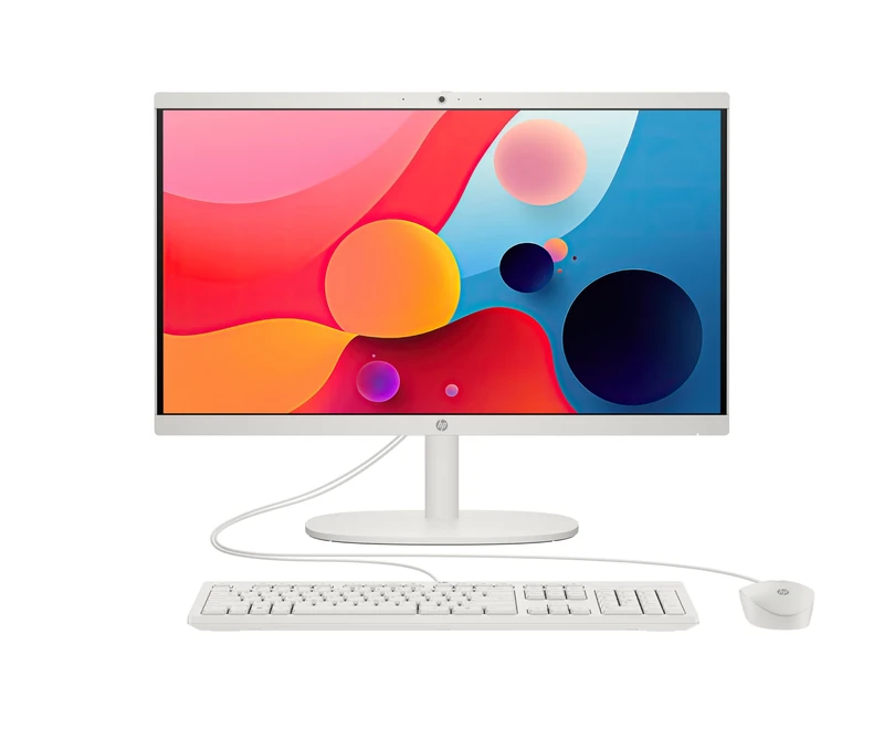 HP 22” All-in-One Desktop PC | Intel® N100 Processor | 8 GB RAM | 256 GB SSD | Intel UHD Graphics | FHD Display | Windows 11 Home | Dual Speakers | Ceramic White | 22-dg0006sa