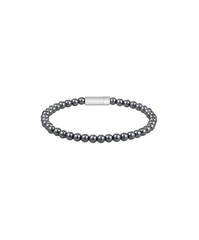 BOSS Jewelry Men's SPHERE BEADS Collection Beaded Bracelet in Stainless Steel with Grey Hematite - 1580790M