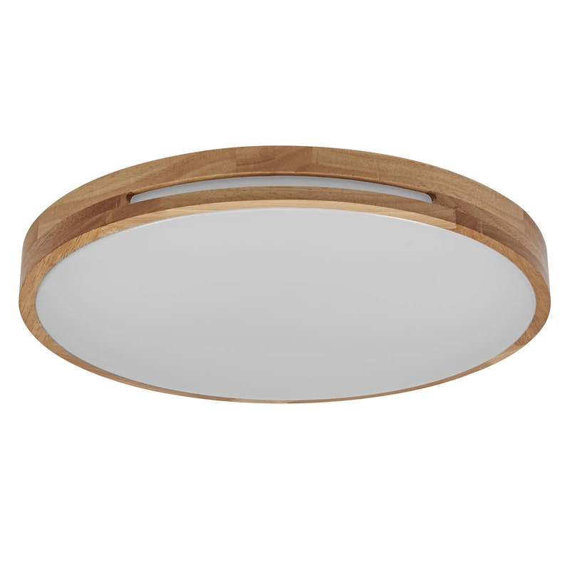 Osram Orbis Woodburry LED Wall/Ceiling Light with Wooden Decoration, 24 W, 1500 lm, 3000 K, 390 mm Diameter, 830 Friendly Warm White, IP20 Protection, Mounting Screws and Dowels Included