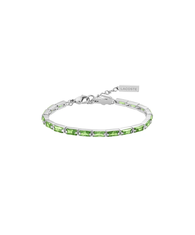 Lacoste Women's DUCHESS Collection Bracelet in Stainless Steel with Green Crystals - 2040500