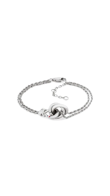 Tommy Hilfiger Jewelry Women's Doble Chain Bracelet in Stainless Steel with a Nautical Knot - 2780990