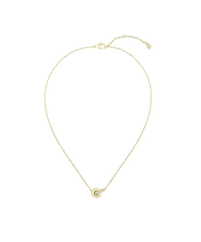 BOSS Jewelry Women's LIVE PRECIOUS Collection Necklace in Light Yellow Gold with Intertwined Rings and Crystals - 1580755