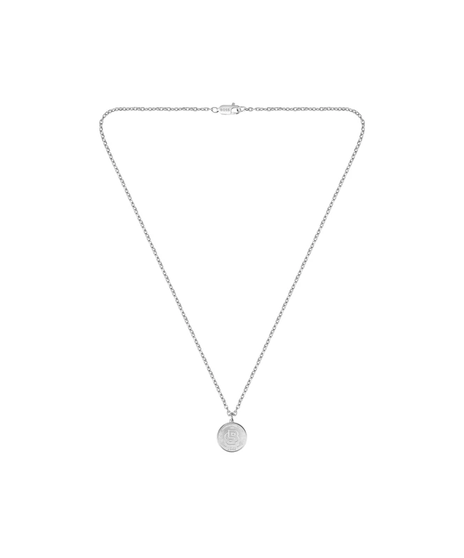BOSS Jewelry Men's DOUBLE B COIN Collection Necklace in Stainless Steel with a Coin Charm - 1580761