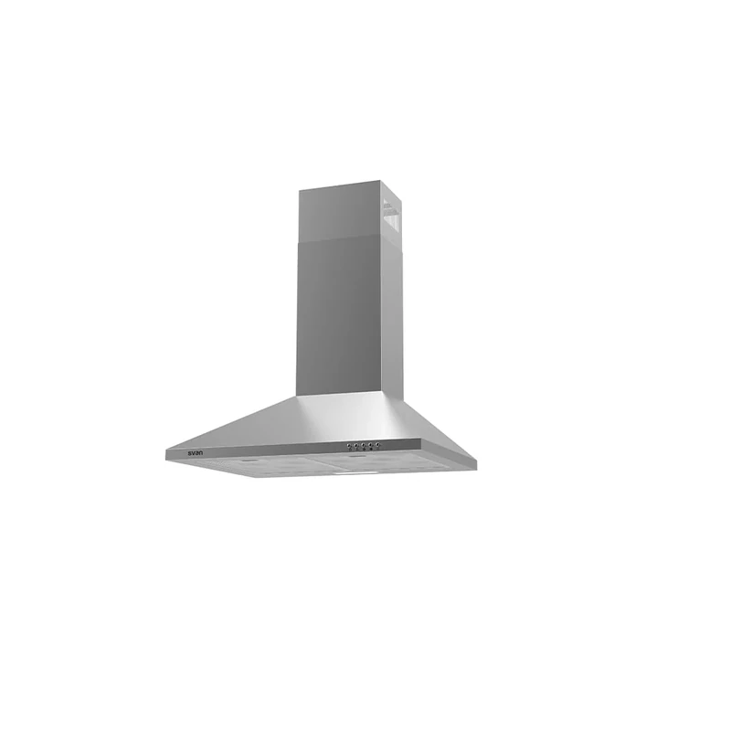 Svan Campana Extractora Piramidal 60cm Inox SCPP601BX. Potencia 66,5m3/h, Tiro Doble, 3 Velocidades, Control Manual, Filtro apto para Lavavajillas