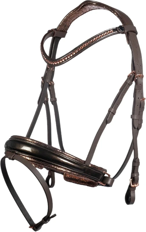 HKM Sofia Bridle, Brown/Rose-Gold, Full