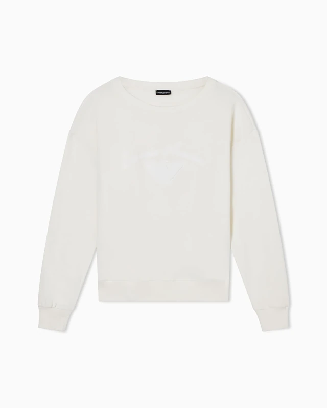 Emporio Armani Women's SPONGE LOGO SWEATSHIRT Beige S - Image 1