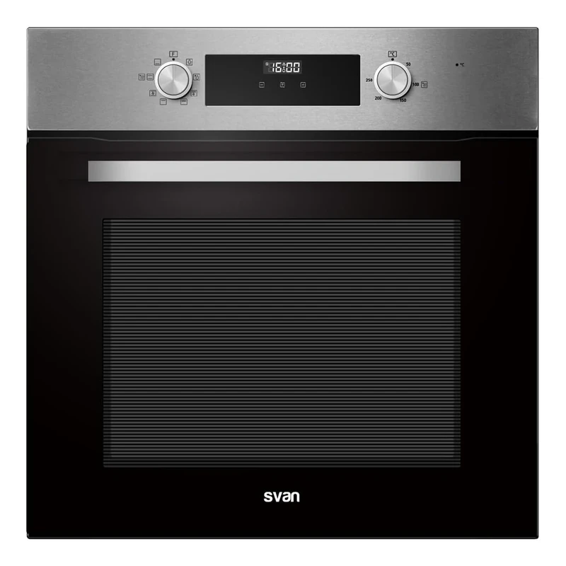 Svan Horno Multifunción Con Ventilador Inox SHM8700DX. Capacidad 70 Litros, 3000 W, 8 Programas, Interior Esmaltado, Fácil Limpieza, Display LED Manual, Eficiencia Energética Clase A