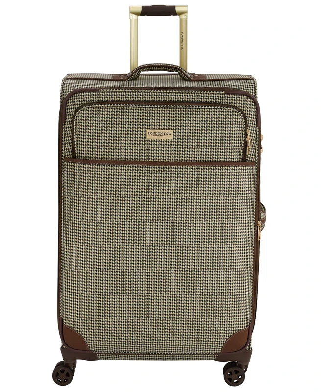 London Fog Cambridge 29" Expandable Spinner, Olive Houndstooth