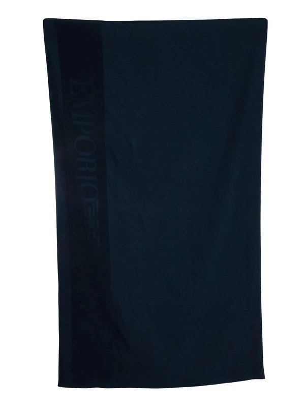 EMPORIO ARMANI Unisex WAFFLE BEACH TOWEL Blue One Size - Image 1