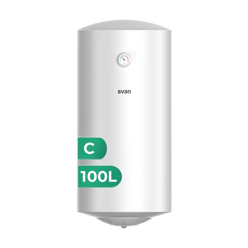 Svan ST1001 Vertical Electric Water Heater, 100 litres, Vertical Installation, 1500 W, Including Mounting Kit, Stainless Steel Resistor, White, Energy Efficiency Class C