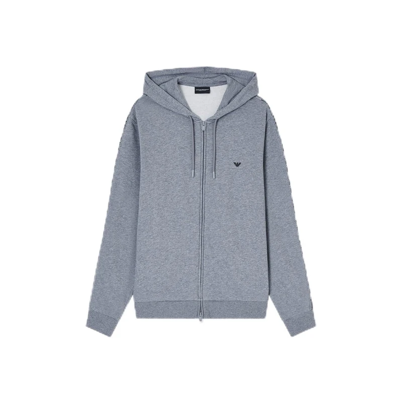 Emporio Armani Men's TERRY HOODED ZIP SWEATSHIRT Grey XL