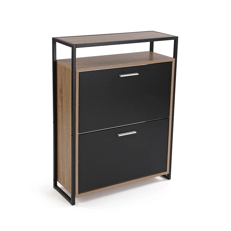 Versa Shoe Rack 2 Drawers Dimensions (H x L x W) 85 x 63.2 x 23.5 cm, Color Black
