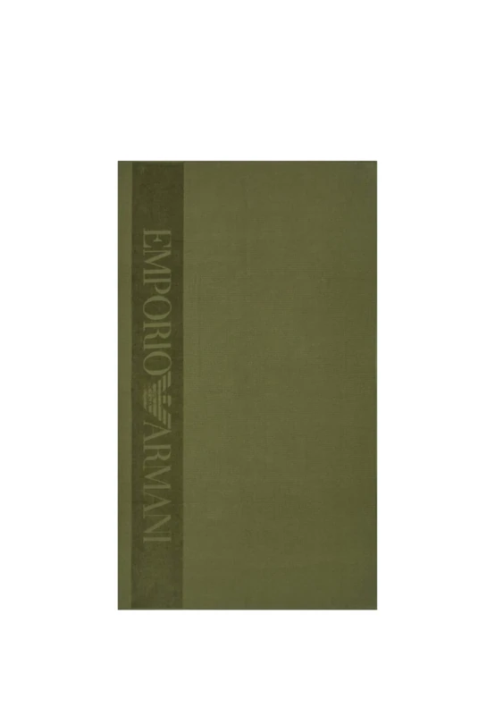 EMPORIO ARMANI Unisex WAFFLE BEACH TOWEL Green One Size