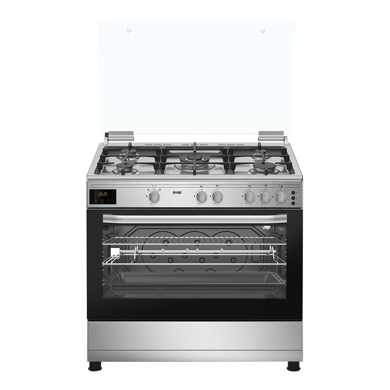 Svan SKGW5902X Gas Cooker - 5 Zones, 96L Oven, Inox - Image 1