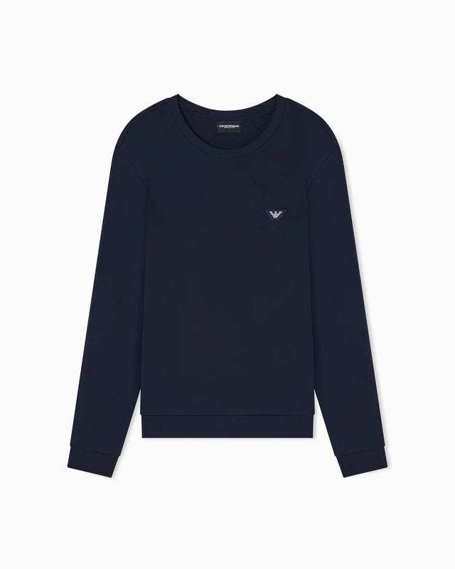 Emporio Armani Men's MODAL TERRY SWEATSHIRT Blue L