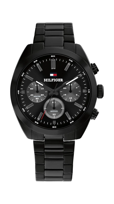 Tommy Hilfiger Chronograph Quartz Watch for Men with Black Stainless Steel Bracelet - 1710724