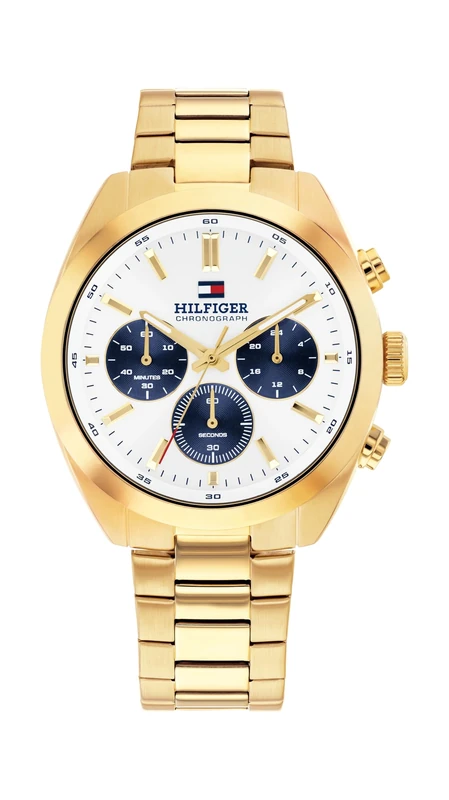 Tommy Hilfiger Chronograph Quartz Watch for Men with Gold Colored Stainless Steel Bracelet - 1710723