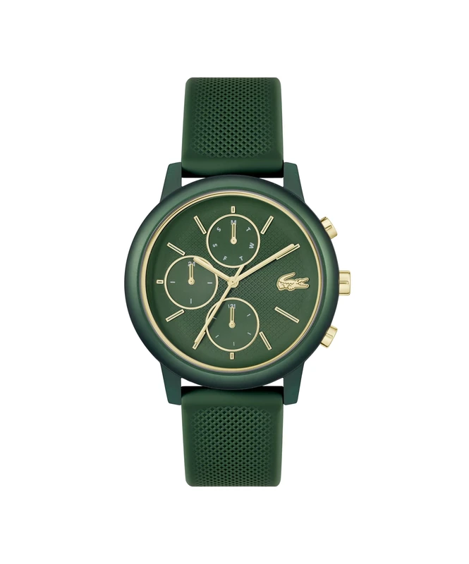 Lacoste Analogue Multifunction Quartz Watch for Men LACOSTE.12.12 Move Collection with Green Silicone Bracelet - 2011471