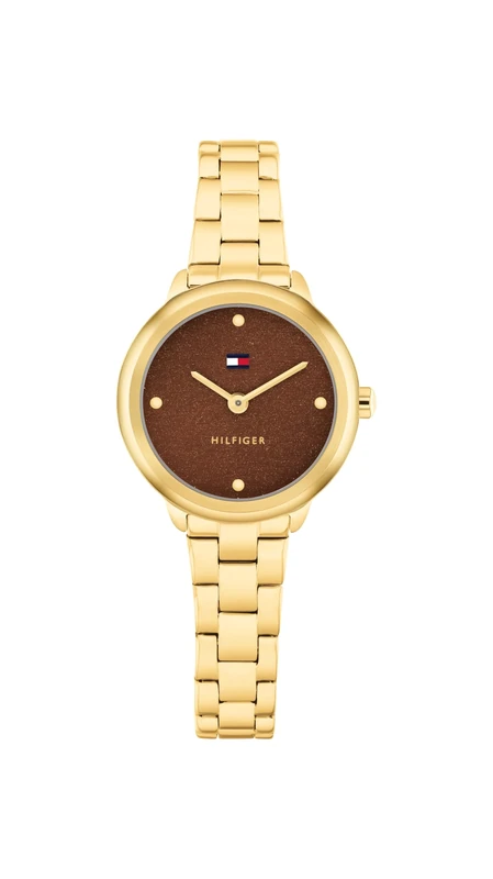 Tommy Hilfiger Two Hand Quartz Movement Watch for Women with Gold Colored Stainless Steel Bracelet - 1782815
