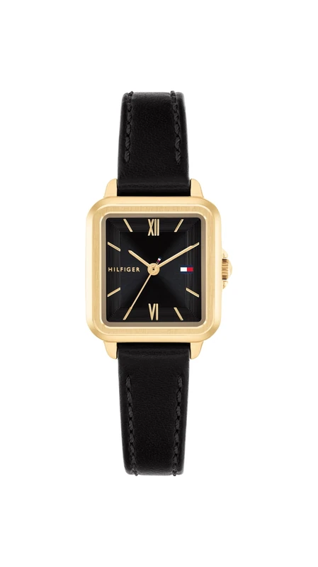 Tommy Hilfiger Three Hand Quartz Movement Watch for Women with Black Leather Strap - 1782835