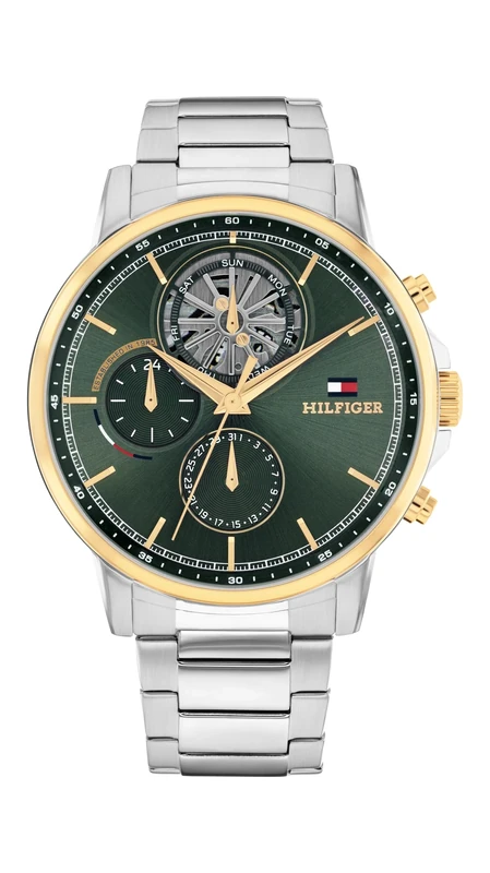 Tommy Hilfiger Analogue Multifunction Quartz Watch for Men with Silver Stainless Steel Bracelet - 1710735