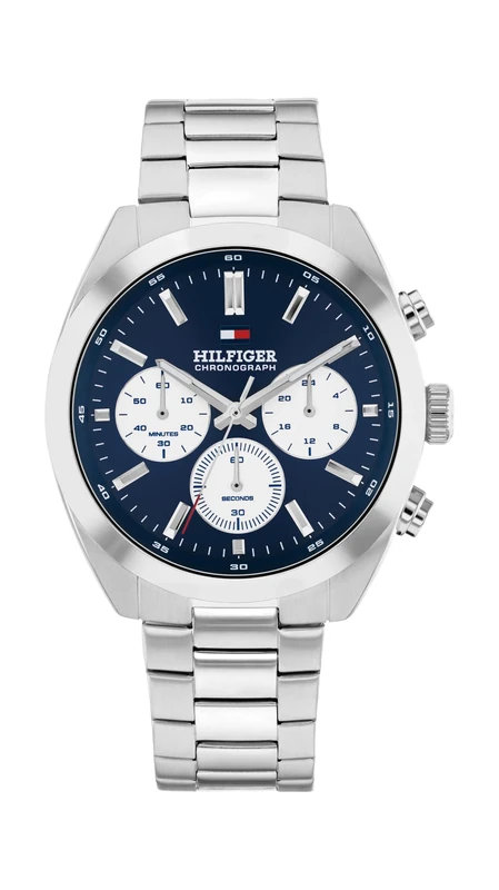 Tommy Hilfiger Chronograph Quartz Watch for Men with Silver Stainless Steel Bracelet - 1710722