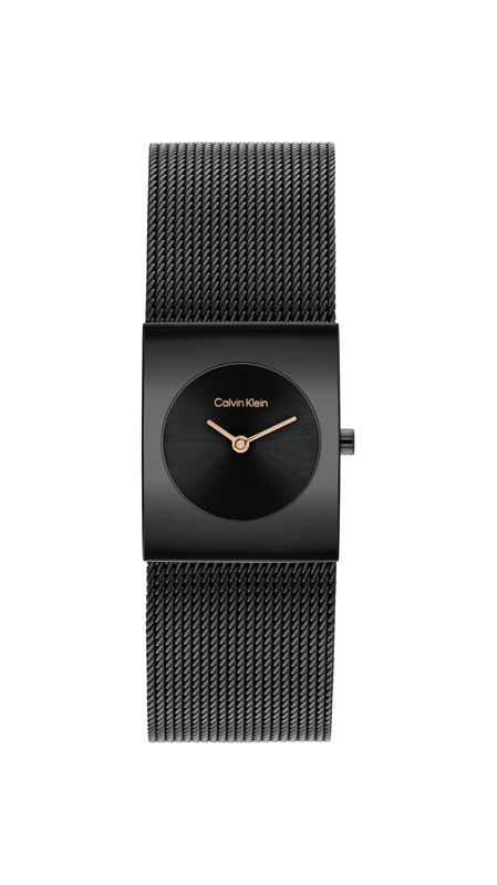 Calvin Klein Two Hand Quartz Movement Watch for Women CK Pulse Collection with Black Stainless Steel Mesh Bracelet - 25100138