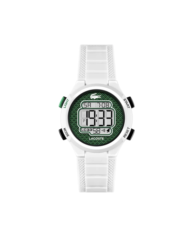 Lacoste Digital Watch for Kids LC33 Collection with White Silicone Bracelet - 2030064