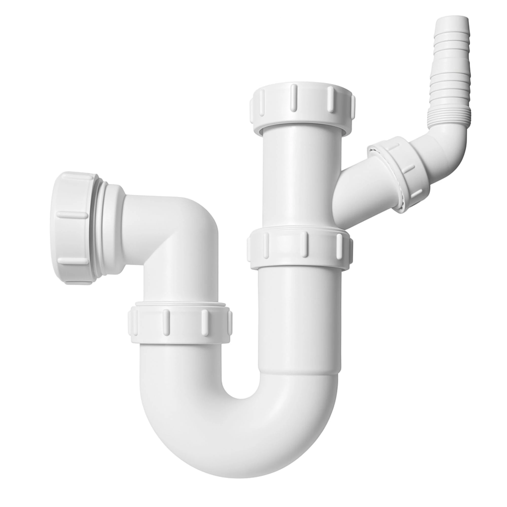 Hulthor Washing Machine Waste Trap – Single or Double Outlet Options – 1.5" Inlet Trap for Washing Machine, Dishwasher, or Kitchen Sink Waste Connection – Easy Fit Compression Joint (Single Outlet)