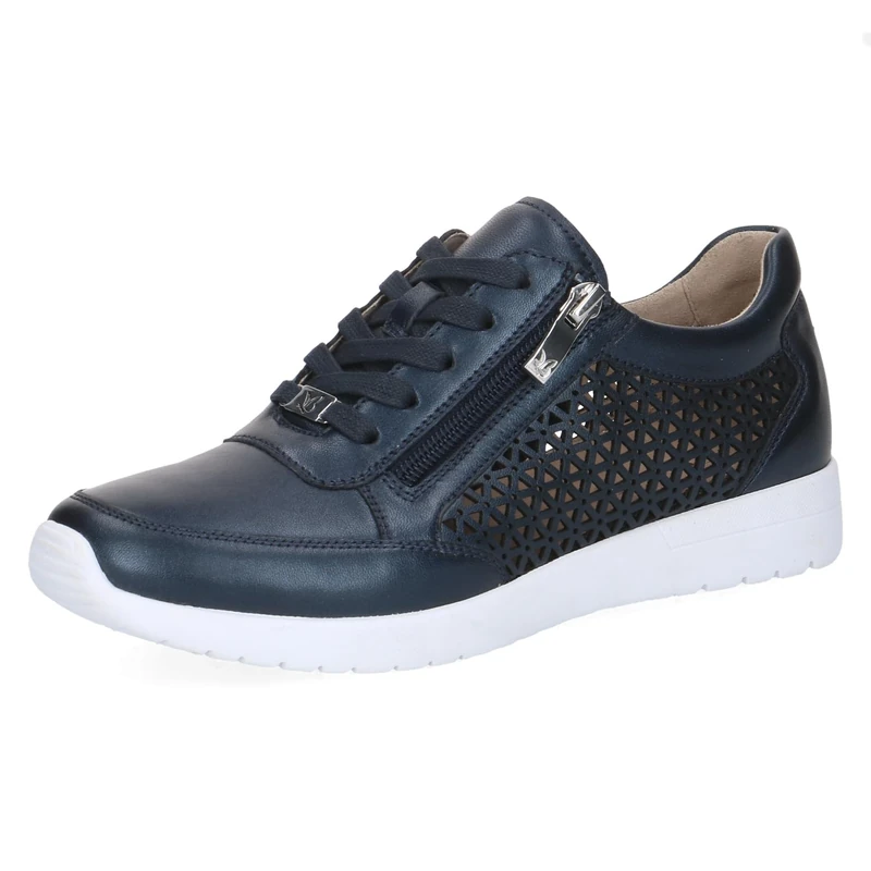 CAPRICE Women's Leather Sneakers, Blue (Navy Perlato), 6.5 UK - Image 1