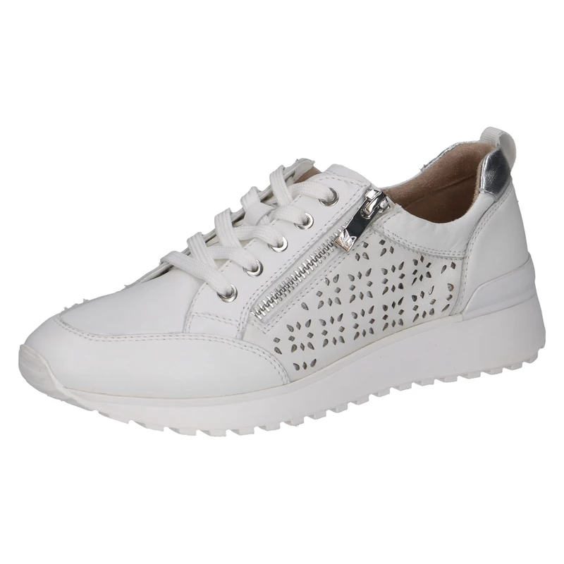 CAPRICE Women's Flat Sneakers, White (White/Silver), 6 UK - Image 1