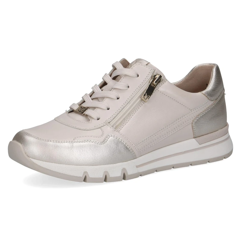 CAPRICE Women's Leather Sneakers, White (OFFWHITE Comb), 7.5 UK