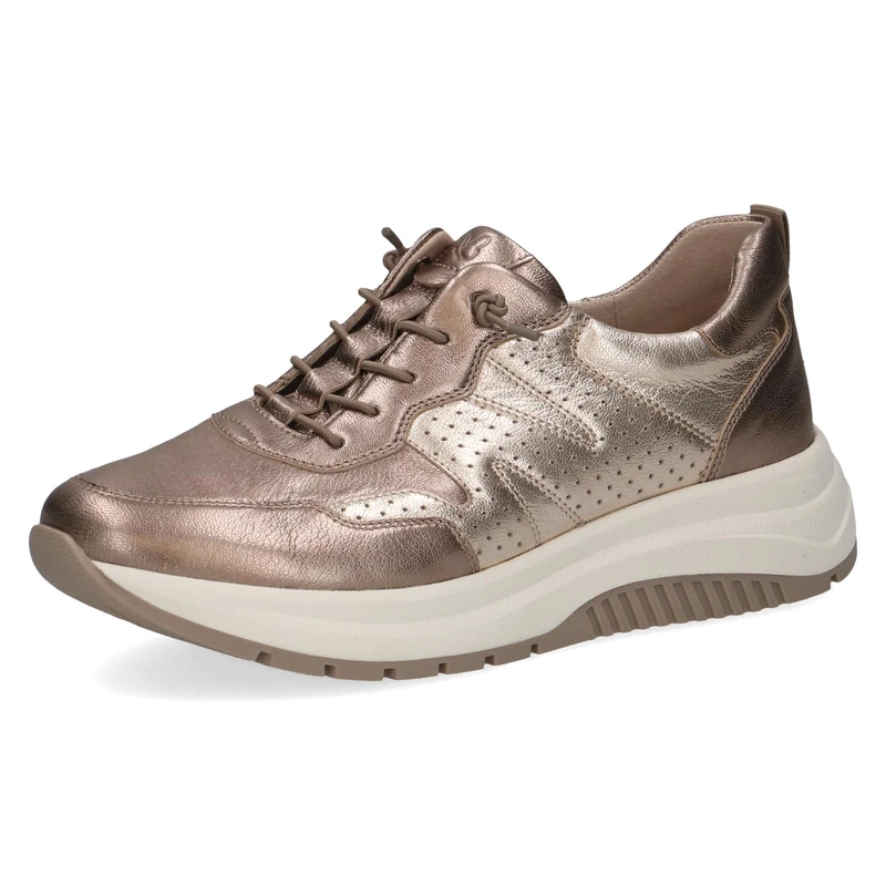 CAPRICE Women's Flat Sneakers, Brown (Taupe MET.Comb), 7.5 UK
