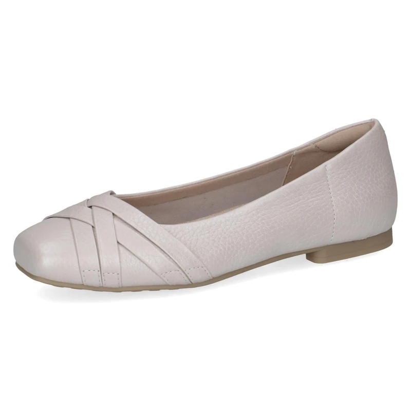 CAPRICE Women's Ballet Flats in Leather, White (Pearl PERL DEE), 6.5 UK