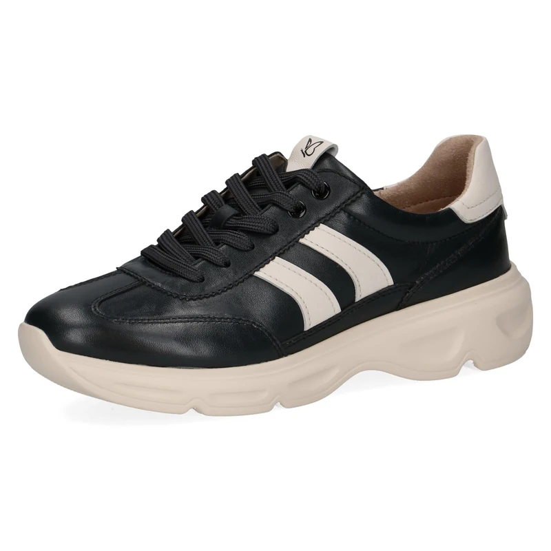 CAPRICE Women's Leather Sneakers, Blue (Ocean Comb), 5 UK
