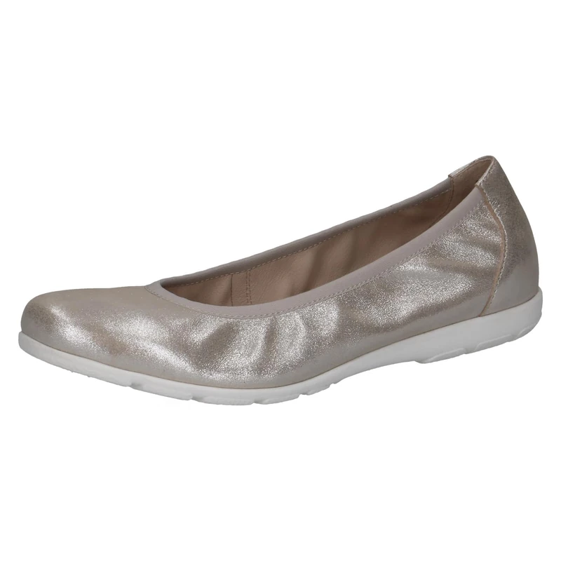 CAPRICE Women's Ballet Flats in Leather, Brown (Taupe Metallic), 6 UK