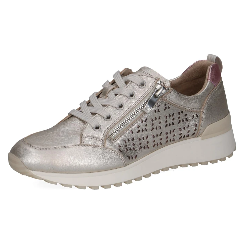 CAPRICE Women's Flat Sneakers, Metallic (Platin.MET.CO), 7.5 UK