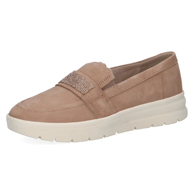 CAPRICE Women’s Leather Slip-ons, Beige (Sand Suede), 7.5 UK